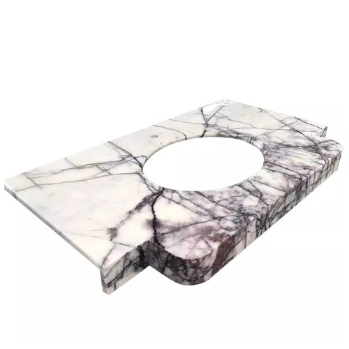 Milas Lilac White Marble Single Sink Vanity Tops Milas Lilac White Marble Single Sink Vanity Tops