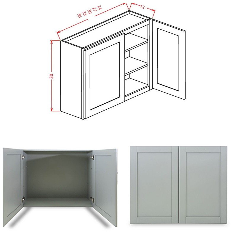 Double Door Grey Shaker Wall Cabinet Double Door Grey Shaker Wall Cabinet