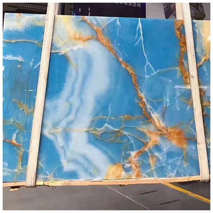 transparent blue stone onyx slab