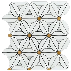 White Marble Flower Mosaic White Marble Flower Mosaic