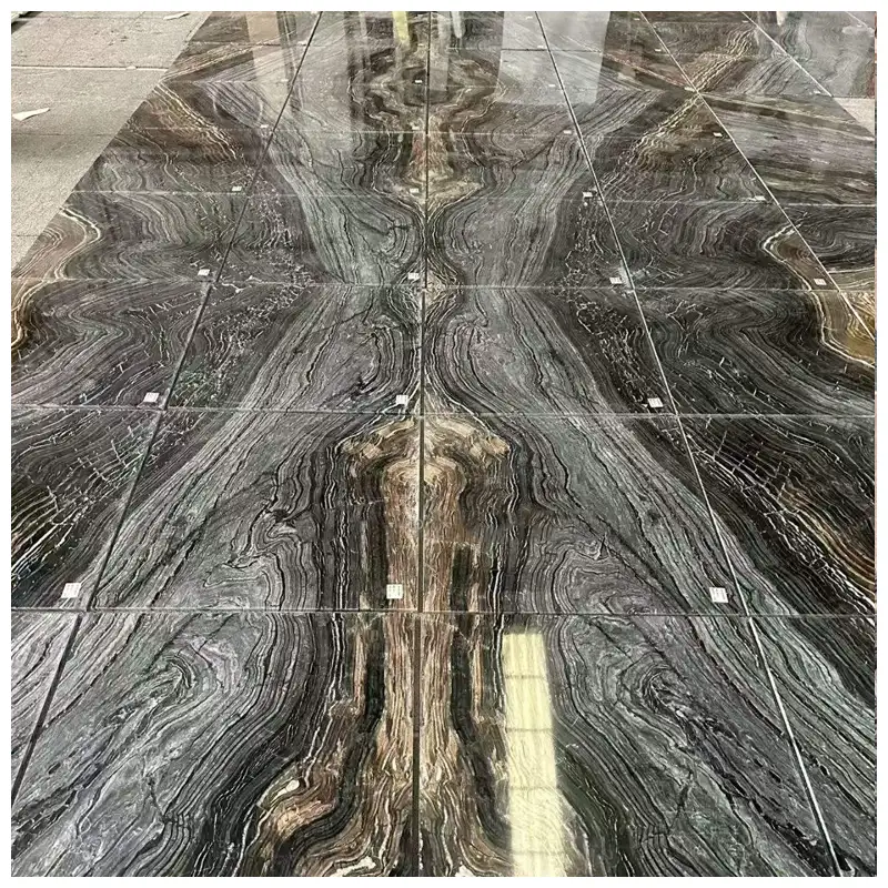Antique Wooden Marble Bookmatched Tiles