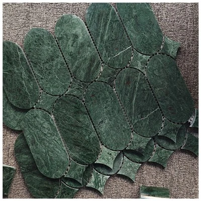 کاشی های موزاییک بیضی شکل دراز مرمر Verde Guatemala
